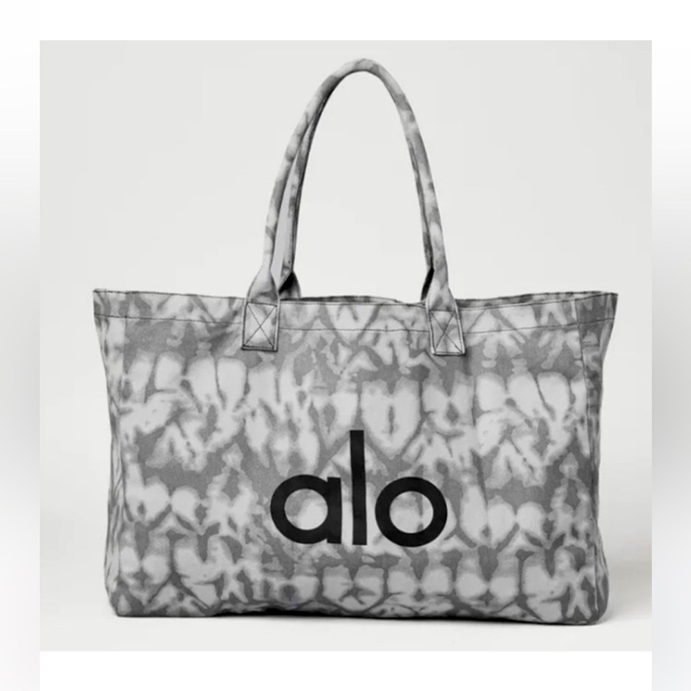 ALO Yoga Iconic Gray Tie-Dye  Tote Bag